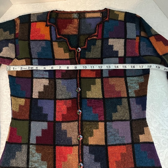 Premium Alpaca Hand Knit Cardigan Sweater Size S - Picture 4 of 9